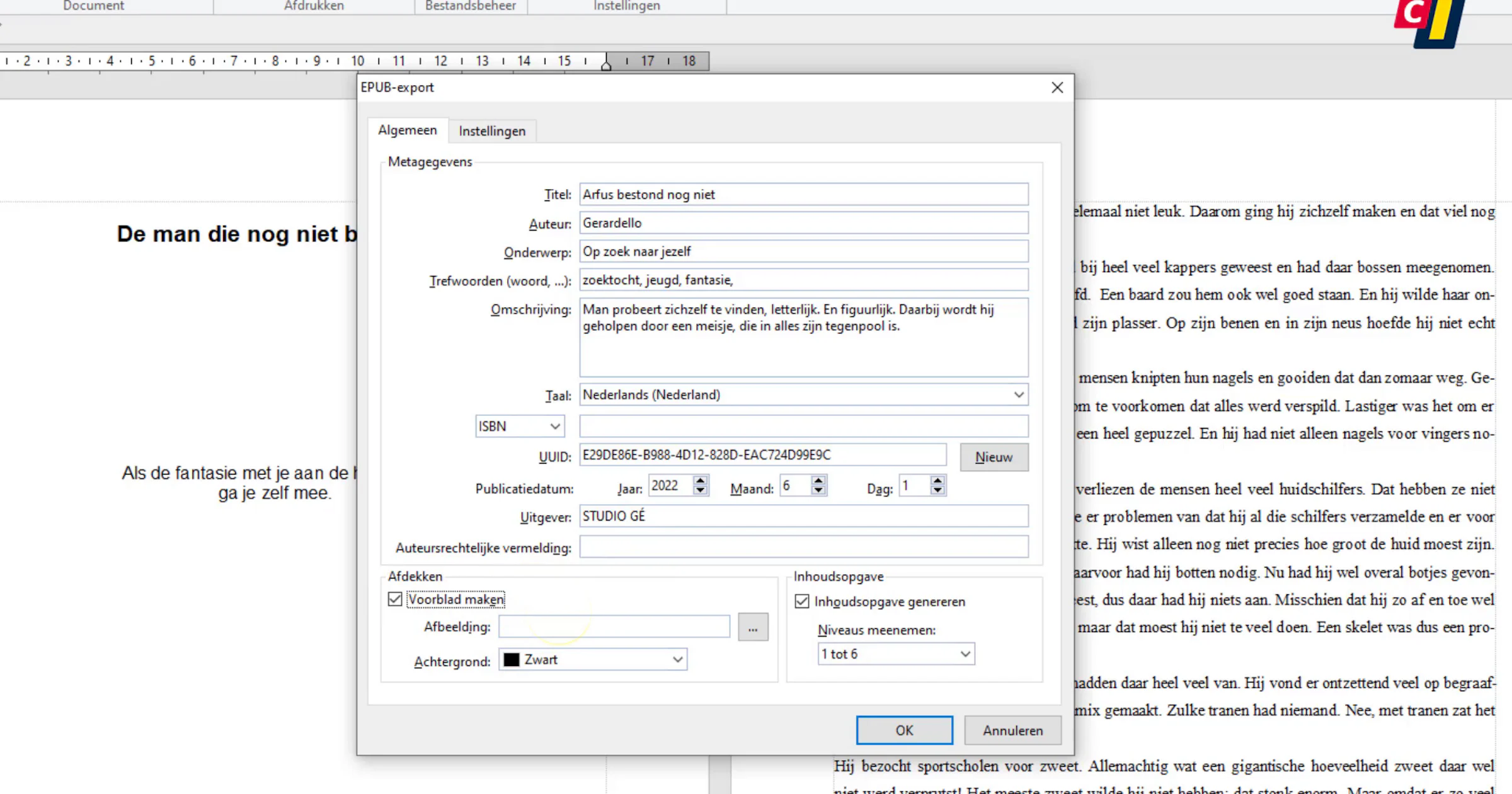 TextMaker: EPUB-export
