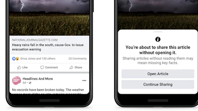 Facebook test melding bij delen van ongelezen nieuwsberichten