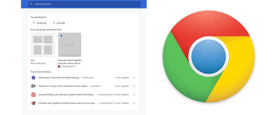 Chrome krijgt Herinneringen als uitgebreide geschiedenisfunctie 