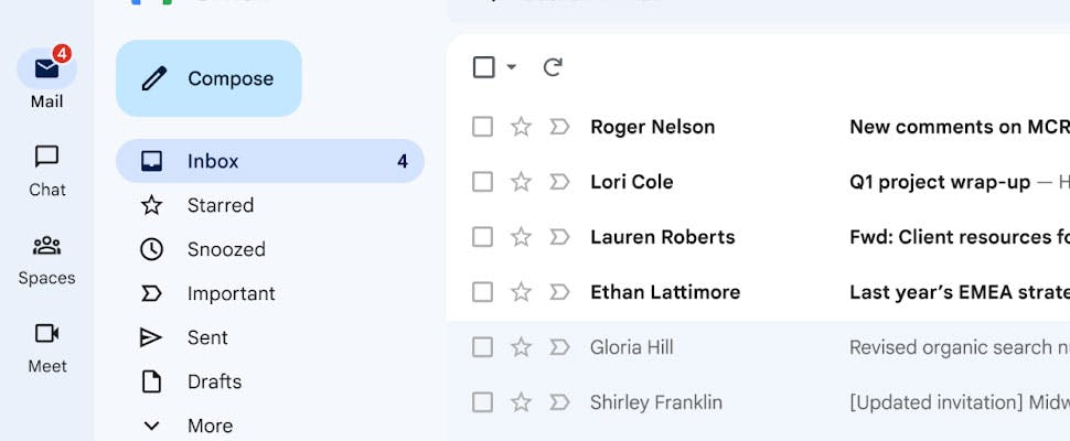 Nieuw Gmail-uiterlijk wordt verder uitgerold
