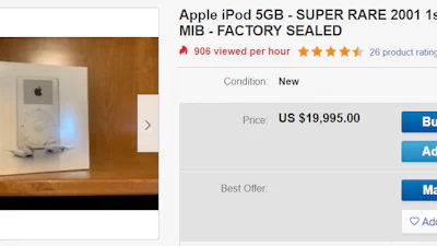 Zeldzame iPod te koop voor 20.000 dollar