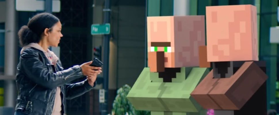 Pokémon Go-achtige Minecraft in de maak