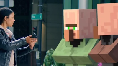 Pokémon Go-achtige Minecraft in de maak