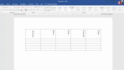 Word: tekstrichting wijzigen