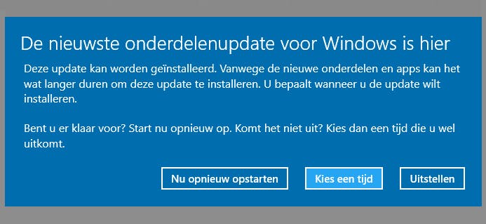 Windows 10 Creators Update beschikbaar in Windows Update