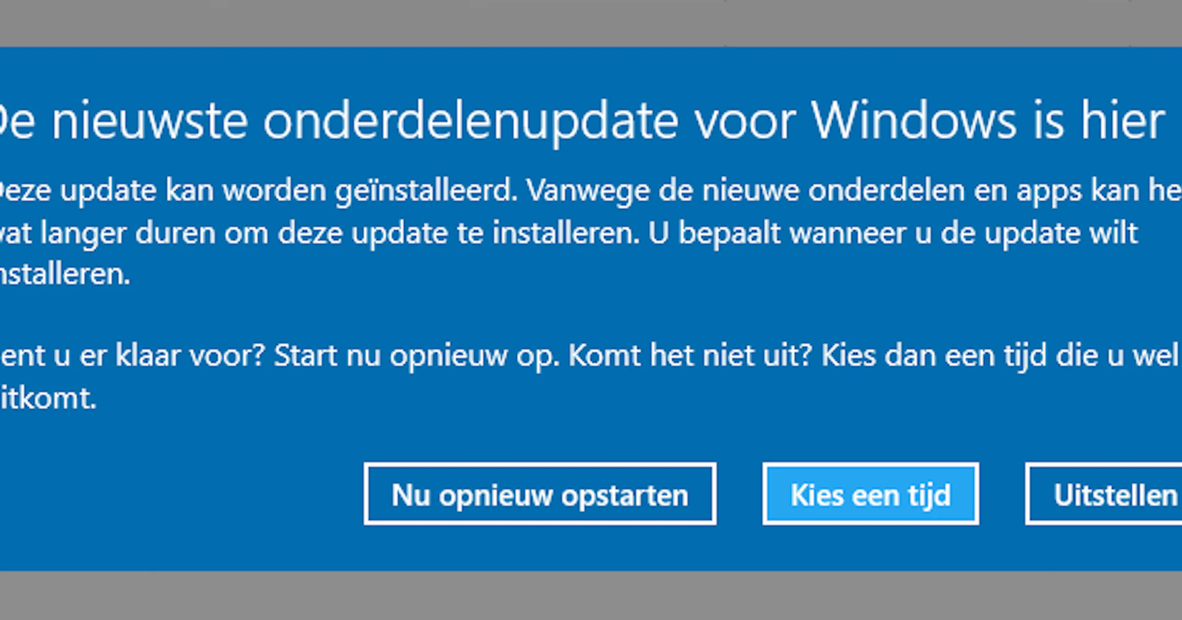 Windows 10 Creators Update beschikbaar in Windows Update