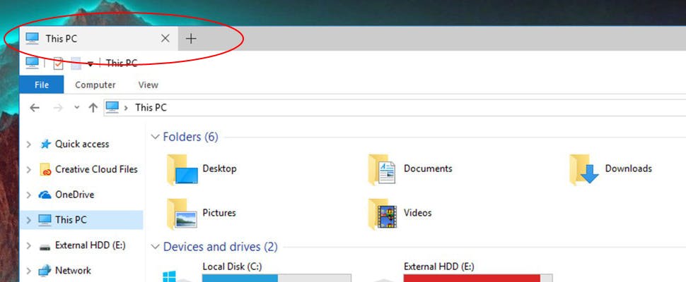 'Windows 10 krijgt tabbladen in Verkenner en software'