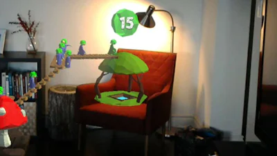 Zo ziet Lemmings er uit op de HoloLens