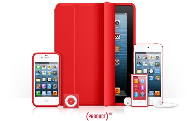 Ruim  65 miljoen dollar tegen AIDS met rode Apple-producten