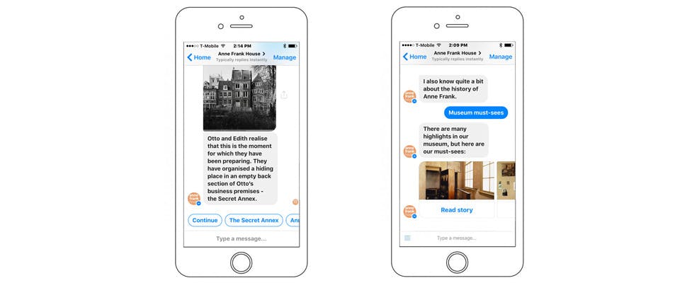 Anne Frank Huis lanceert Facebook Messenger-chatbot