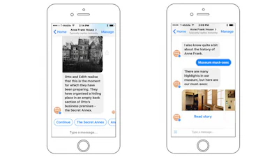Anne Frank Huis lanceert Facebook Messenger-chatbot