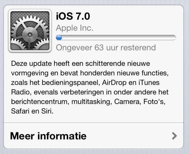 Veel gedoe bij updaten naar iOS 7