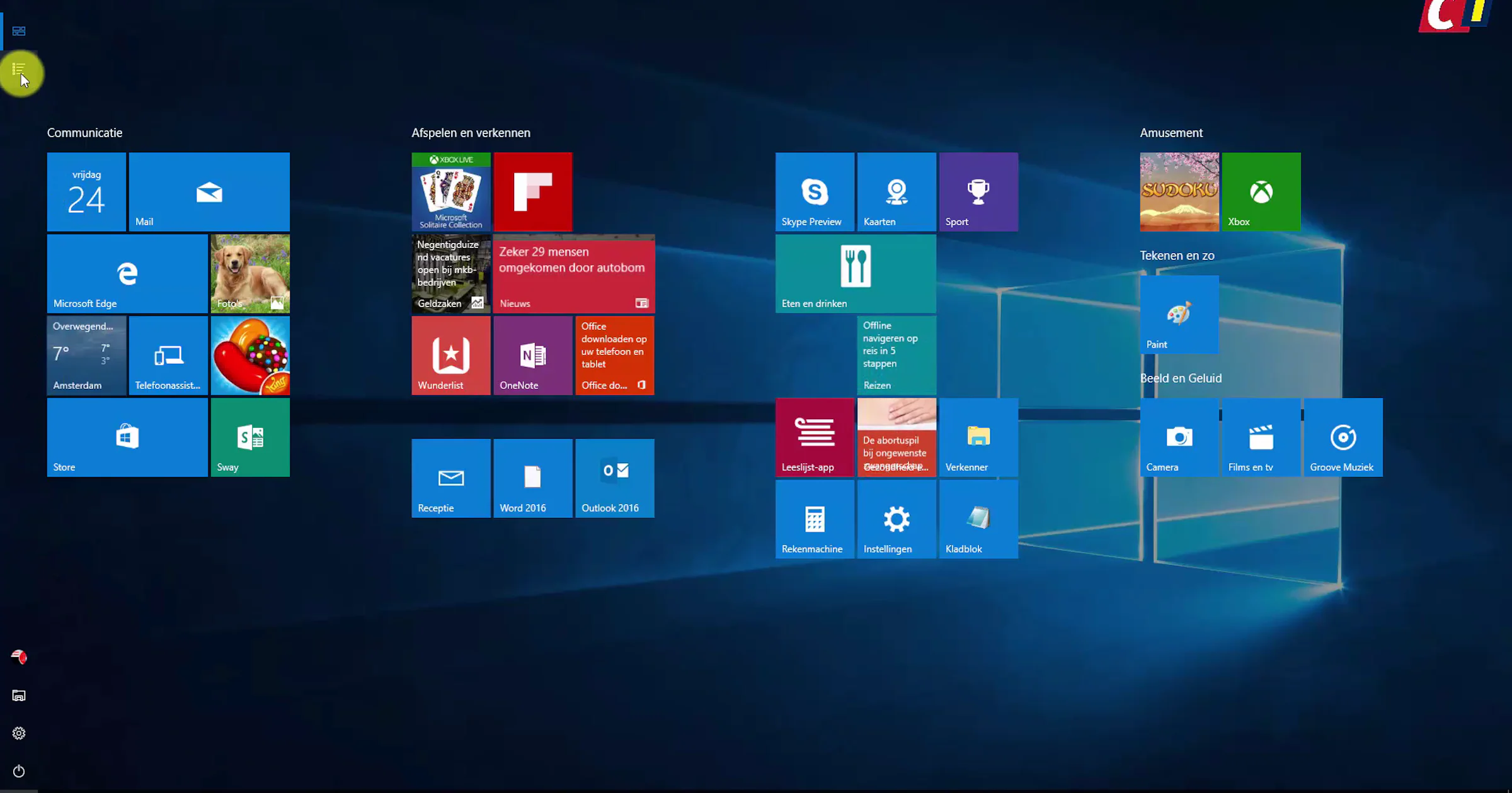 Startmenu in Windows 10