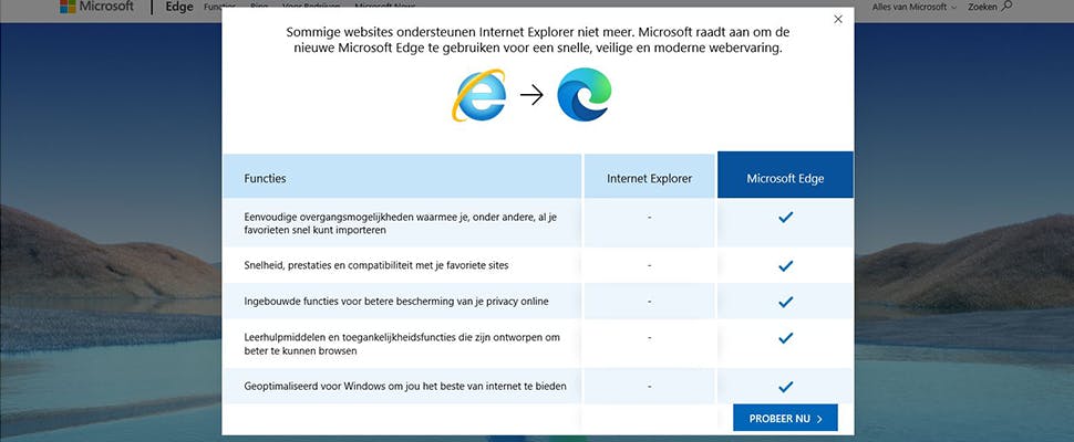 Veel sites niet meer in Internet Explorer te openen
