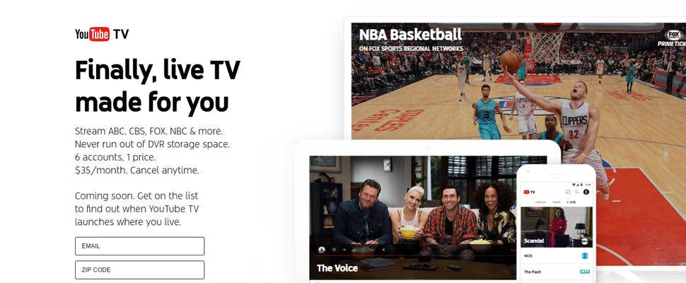 Kabelzenders te streamen met YouTube TV