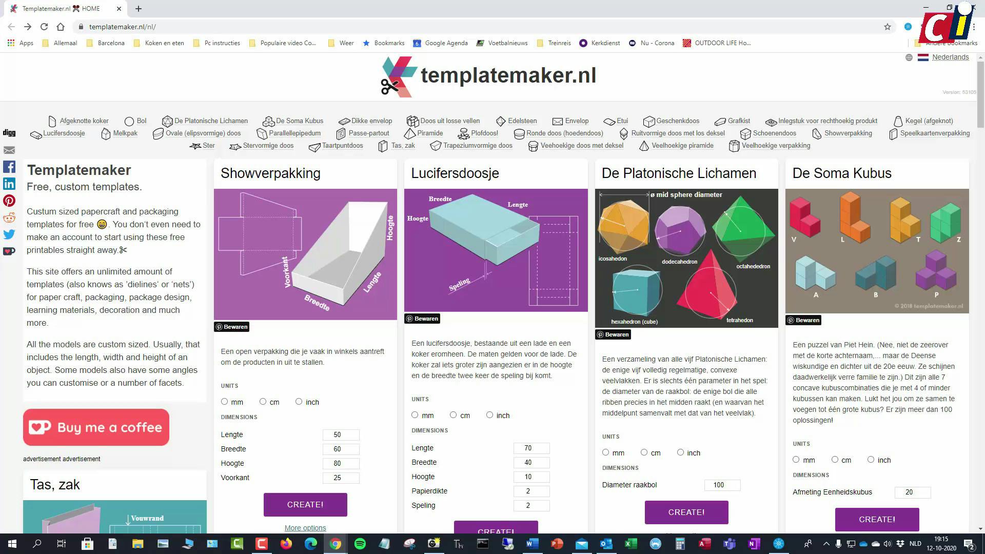Doosjes maken met Templatemaker
