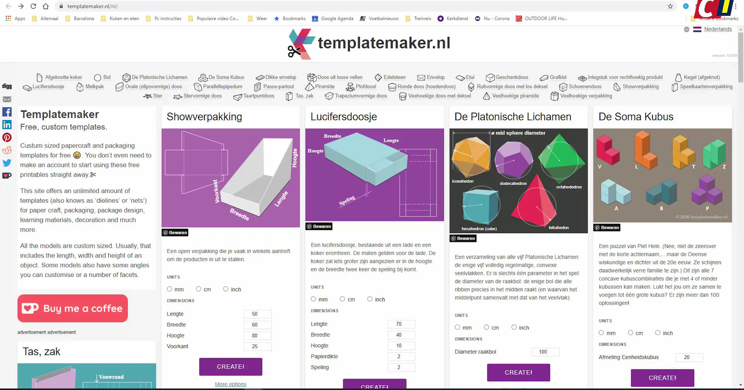 Doosjes maken met Templatemaker