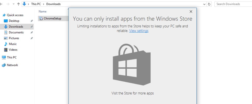 Nieuwe optie Windows 10 blokkeert installeren van software