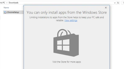 Nieuwe optie Windows 10 blokkeert installeren van software