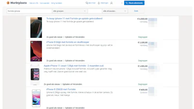 Tweedehands iPhones met Fortnite voor woekerprijzen te koop