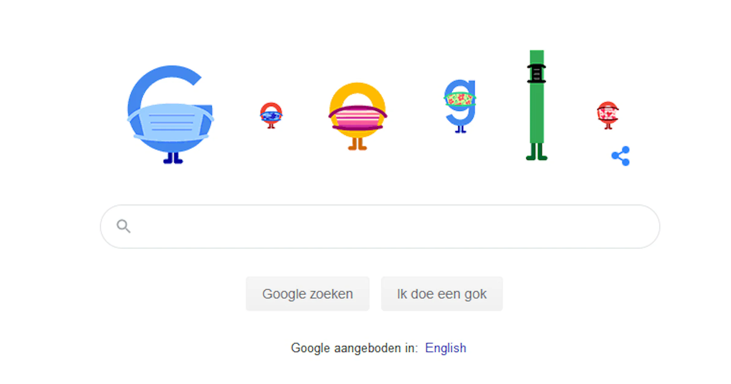 Zelfs het Google-logo draagt vandaag een mondkapje