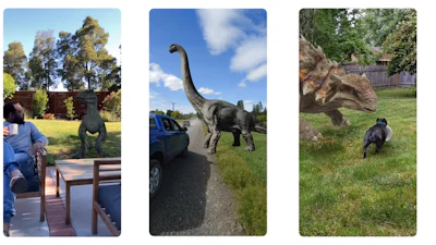 Oog in oog met levensechte AR-dino's van Google