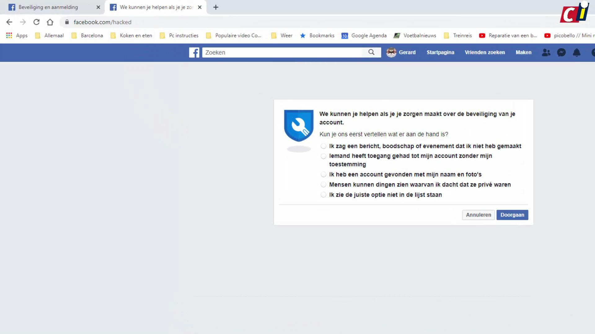 Gehackt Facebook-account herstellen