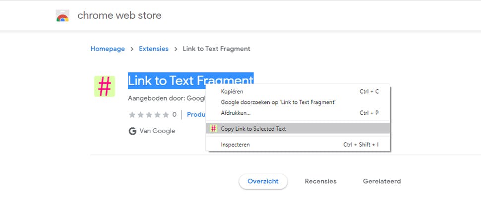 Chrome-extensie helpt bij delen specifieke website-passages
