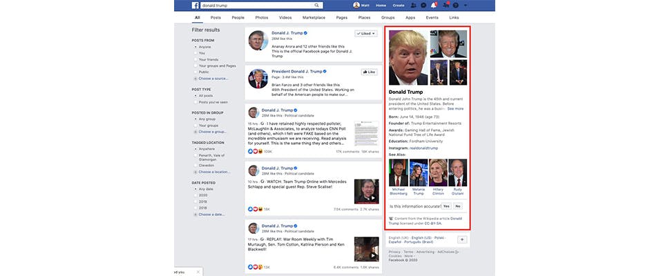 Facebook test Wikipedia-integratie