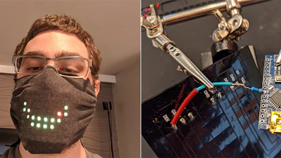 Glimlach op gezicht door geanimeerd mondkapje