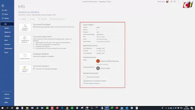 Word: documenteigenschappen