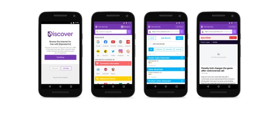 Facebook test app voor gratis mobiel internet