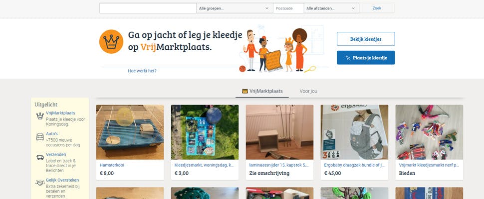 Marktplaats organiseert digitale vrijmarkt voor Woningsdag