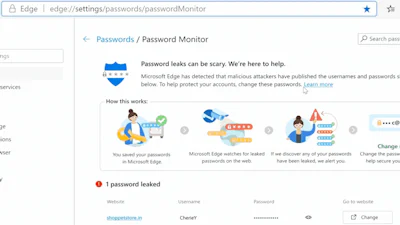 Edge-browser gaat waarschuwen bij gestolen wachtwoorden