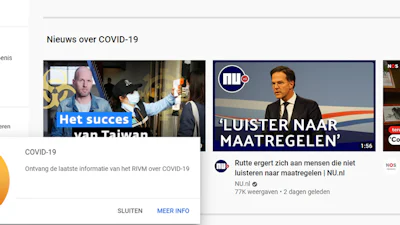 YouTube zet betrouwbare corona-video's in de spotlight