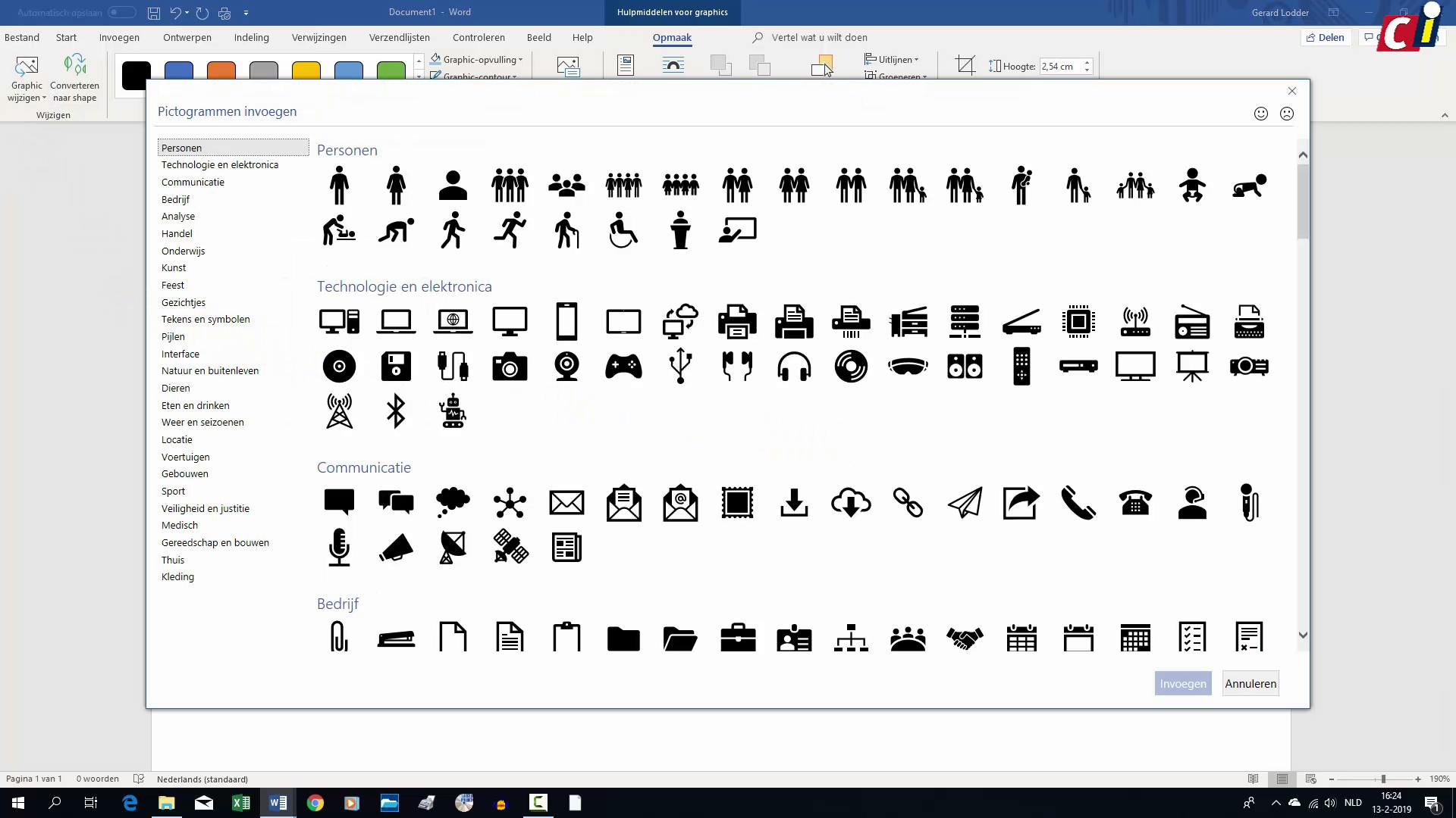 Word 365: pictogrammen gebruiken