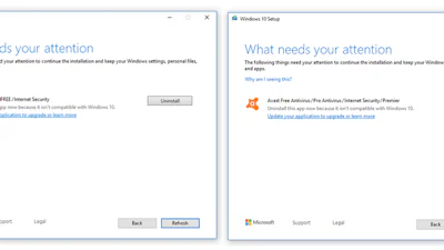 Verouderde Avast en AVG niet compatible met recente Windows 10-updates