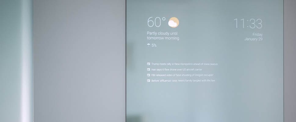 Deze slimme spiegel toont het weer en het nieuws 