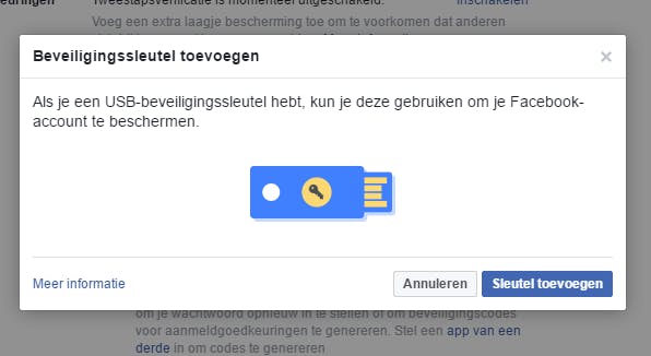 Facebook biedt mogelijkheid tot inloggen met usb-stick