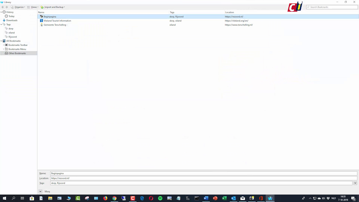 Browser Waterfox bookmarks ID.nl