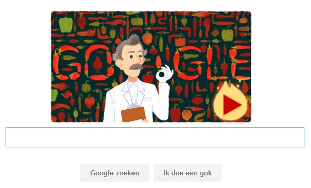 Wilbur Scoville herdacht door Google