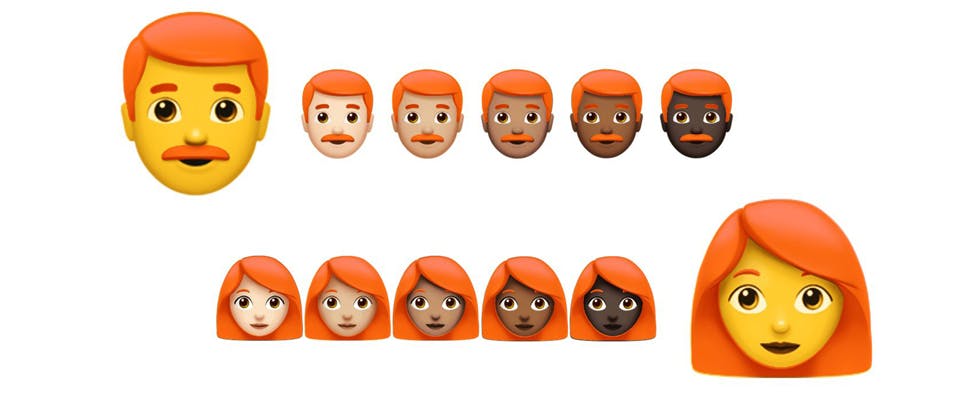 Topoverleg over roodharige emoji