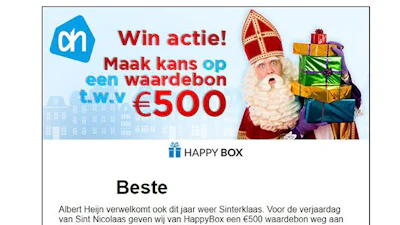 Phishingmail van Sinterklaas in omloop