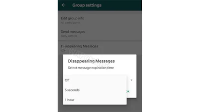 WhatsApp test automatisch verdwijnende berichten