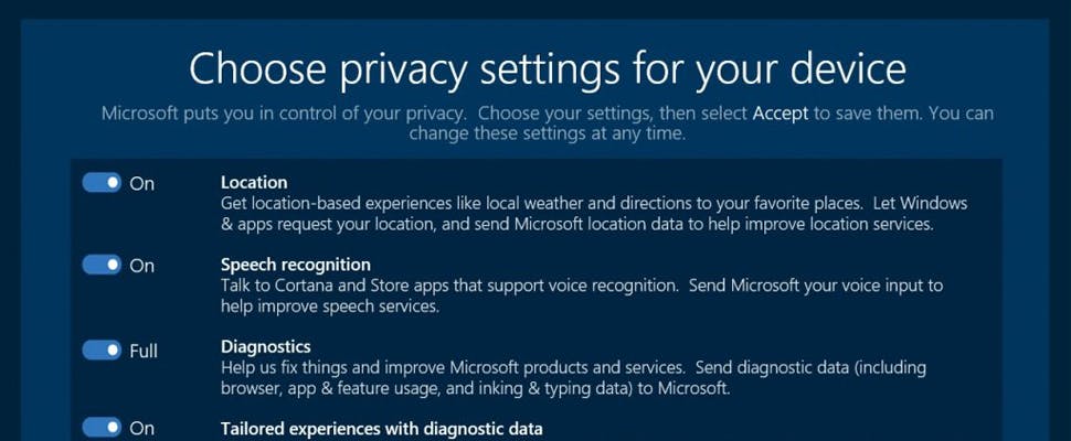 Privacy-instellingen Windows 10 worden overzichtelijker