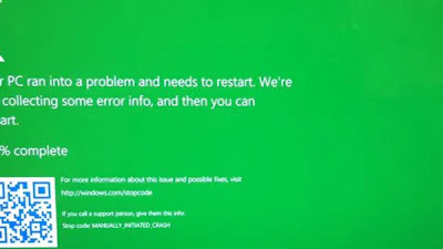 'Green screen of death' alleen voor Insiders