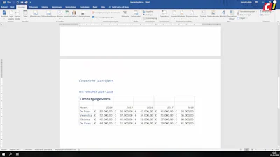 Word: Excel-blad insluiten