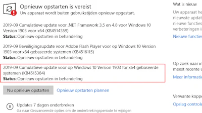 Windows 10-update KB4515384 zorgt voor problemen