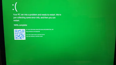 Windows' blue screen of death wordt... Groen!