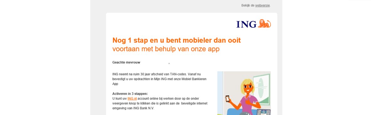 Nieuwe phishing-mails uit naam ING in omloop